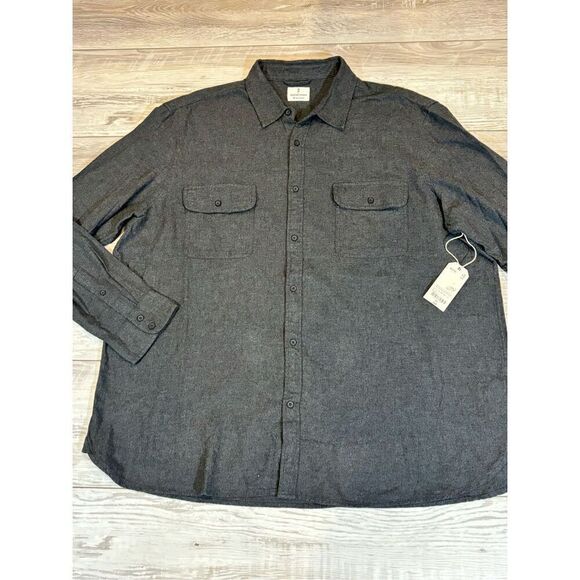 Mutual Weave big and tall men’s long sleeve gray button up shirt, size 2X - Picture 2 of 12